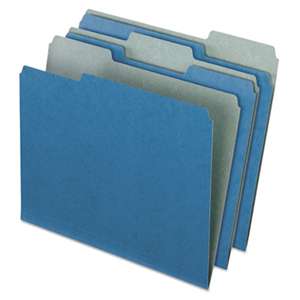 ESSELTE PENDAFLEX CORP. Earthwise Recycled Colored File Folders, 1/3 Cut Top Tab, Letter, Blue, 100/Box