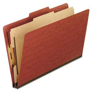 ESSELTE PENDAFLEX CORP. Four-Section Pressboard Folders, Letter, 2/5 Tab, Red, 10/Box