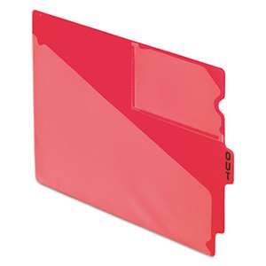ESSELTE PENDAFLEX CORP. End Tab Poly Out Guides, Center "OUT" Tab, Letter, Red, 50/Box