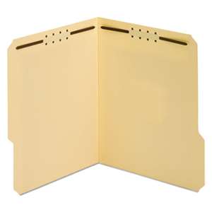 CARDINAL BRANDS INC. Top Tab Fastener Folder, 1/3 Cut Top Tab, Letter, 18 Point, Manila, 50/Box
