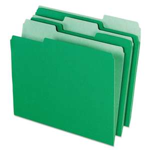 ESSELTE PENDAFLEX CORP. Colored File Folders, 1/3 Cut Top Tab, Letter, Green/Light Green, 100/Box