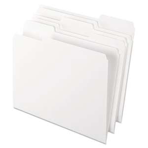 ESSELTE PENDAFLEX CORP. Colored File Folders, 1/3 Cut Top Tab, Letter, White, 100/Box