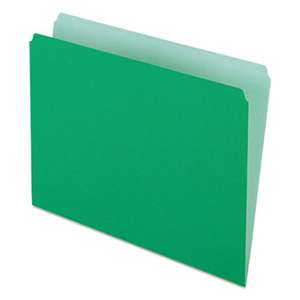 ESSELTE PENDAFLEX CORP. Colored File Folders, Straight Cut, Top Tab, Letter, Green/Light Green, 100/Box