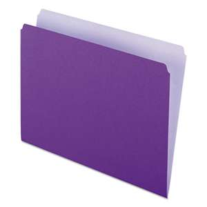 ESSELTE PENDAFLEX CORP. Colored File Folders, Straight Top Tab, Letter, Lavender/Light Lavender, 100/Box