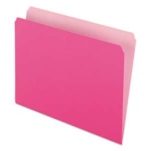ESSELTE PENDAFLEX CORP. Colored File Folders, Straight Cut, Top Tab, Letter, Pink/Light Pink, 100/Box