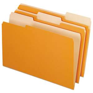 ESSELTE PENDAFLEX CORP. Colored File Folders, 1/3 Cut Top Tab, Legal, Orange/Light Orange, 100/Box