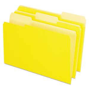 ESSELTE PENDAFLEX CORP. Colored File Folders, 1/3 Cut Top Tab, Legal, Yellow, Light Yellow, 100/Box