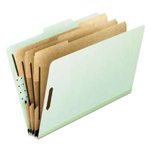 ESSELTE PENDAFLEX CORP. Eight-Section Pressboard Folders, Letter, 2/5 Tab, Green, 10/Box
