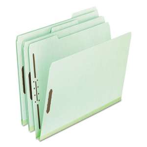 ESSELTE PENDAFLEX CORP. Pressboard Folders, 2 Fasteners, 1" Expansion, 1/3 Tab, Letter, Green, 25/Box