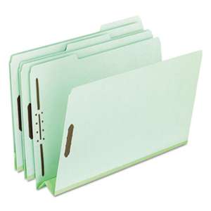 ESSELTE PENDAFLEX CORP. Pressboard Folders, 2 Fasteners, 3" Expansion, 1/3 Tab, Legal, Green, 25/Box
