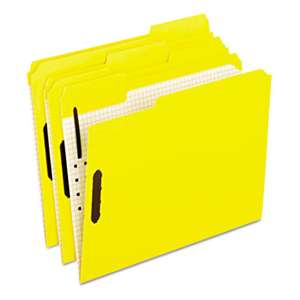ESSELTE PENDAFLEX CORP. Colored Folders With Embossed Fasteners, 1/3 Cut, Letter, Yellow, 50/Box