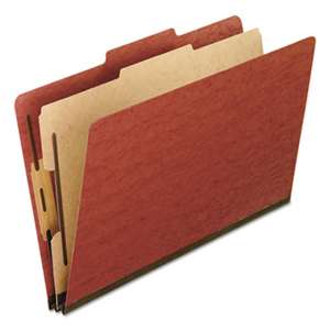 ESSELTE PENDAFLEX CORP. Four-Section Pressboard Folders, Legal, 2/5 Tab, Red, 10/Box