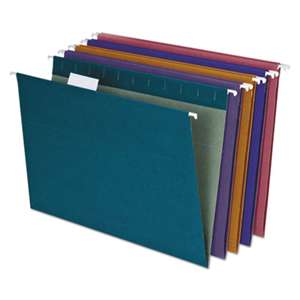ESSELTE PENDAFLEX CORP. Earthwise ez Slide Hanging File Folders, 1/5 Tab, Letter, Assorted, 20/box