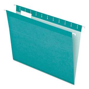 ESSELTE PENDAFLEX CORP. Reinforced Hanging Folders, 1/5 Tab, Letter, Aqua, 25/Box