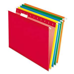 ESSELTE PENDAFLEX CORP. Reinforced Hanging Folders, 1/5 Tab, Letter, Assorted, 25/Box