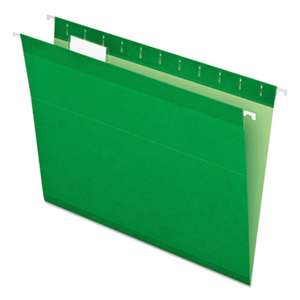 ESSELTE PENDAFLEX CORP. Reinforced Hanging Folders, 1/5 Tab, Letter, Bright Green, 25/Box