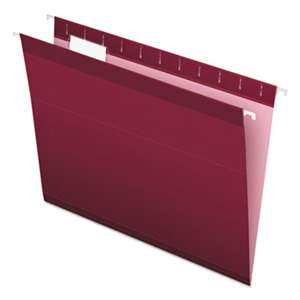 ESSELTE PENDAFLEX CORP. Reinforced Hanging Folders, 1/5 Tab, Letter, Burgundy, 25/Box