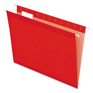 ESSELTE PENDAFLEX CORP. Reinforced Hanging Folders, 1/5 Tab, Letter, Red, 25/Box