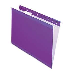 ESSELTE PENDAFLEX CORP. Reinforced Hanging Folders, 1/5 Tab, Letter, Violet, 25/Box