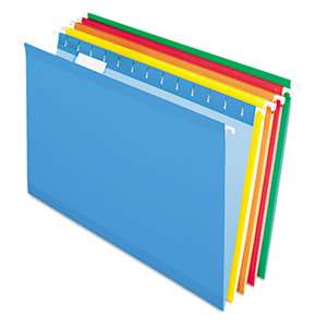 ESSELTE PENDAFLEX CORP. Reinforced Hanging Folders, 1/5 Tab, Legal, Assorted, 25/Box