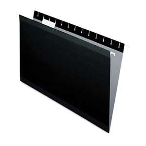 ESSELTE PENDAFLEX CORP. Reinforced Hanging Folders, 1/5 Tab, Legal, Black, 25/Box