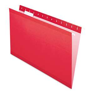 ESSELTE PENDAFLEX CORP. Reinforced Hanging Folders, 1/5 Tab, Legal, Red, 25/Box
