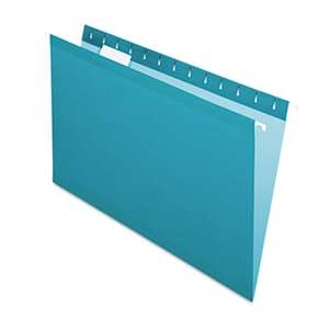 ESSELTE PENDAFLEX CORP. Reinforced Hanging Folders, 1/5 Tab, Legal, Teal, 25/Box