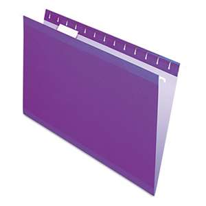ESSELTE PENDAFLEX CORP. Reinforced Hanging Folders, 1/5 Tab, Legal, Violet, 25/Box
