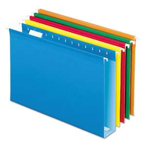 ESSELTE PENDAFLEX CORP. Reinforced 2" Extra Capacity Hanging Folders, 1/5 Tab, Legal, Assorted, 25/Box