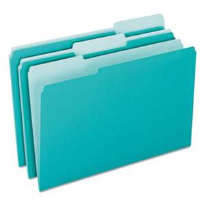ESSELTE PENDAFLEX CORP. Interior File Folders, 1/3 Cut Top Tab, Letter, Aqua, 100/Box