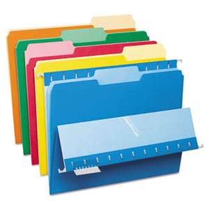ESSELTE PENDAFLEX CORP. Interior File Folders, 1/3 Cut Top Tab, Letter, Bright Assortment, 100/Box