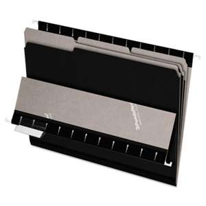 ESSELTE PENDAFLEX CORP. Interior File Folders, 1/3 Cut Top Tab, Letter, Black 100/Box