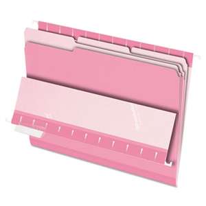 ESSELTE PENDAFLEX CORP. Interior File Folders, 1/3 Cut Top Tab, Letter, Pink, 100/Box