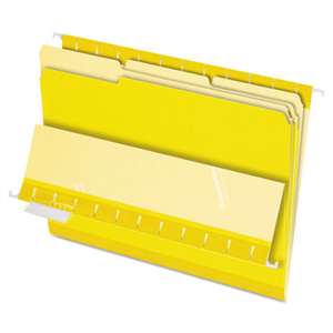 ESSELTE PENDAFLEX CORP. Interior File Folders, 1/3 Cut Top Tab, Letter, Yellow, 100/Box