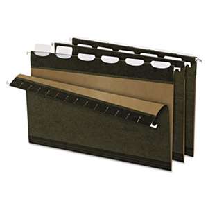 ESSELTE PENDAFLEX CORP. Ready-Tab Reinforced Hanging Folders, 1/5 Tab, Legal, Green, 25/Box