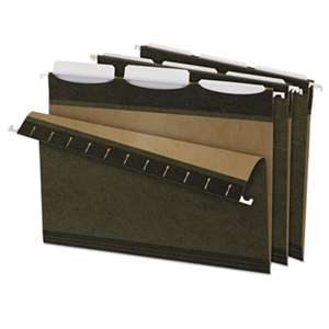 ESSELTE PENDAFLEX CORP. Ready-Tab Reinforced Hanging Folders, 1/3 Tab, Letter, Green, 25/Box