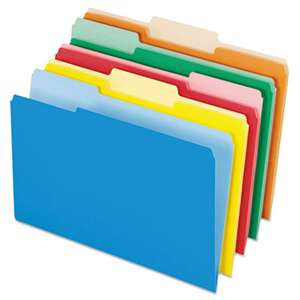 ESSELTE PENDAFLEX CORP. Interior File Folders, 1/3 Cut Top Tab, Legal, Bright Assorted, 100/Box