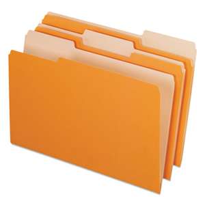 ESSELTE PENDAFLEX CORP. Interior File Folders, 1/3 Cut Top Tab, Legal, Orange, 100/Box