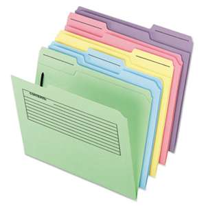 ESSELTE PENDAFLEX CORP. Printed Notes Folders with Fastener, 1/3 Cut Top Tab, Letter, Assorted, 30/Pack