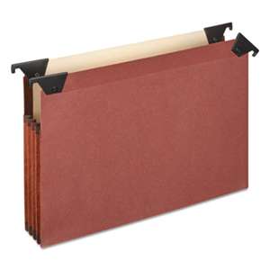 ESSELTE PENDAFLEX CORP. 3 1/2" Hanging File Pockets with Swing Hooks, 1/3 Tab, Letter, Brown, 5/Box