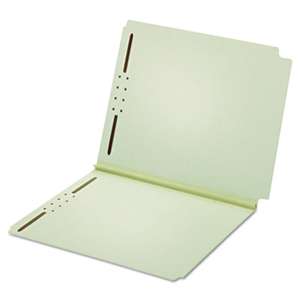 CARDINAL BRANDS INC. Dual Tab Pressboard Folder, 2 Fasteners, 2" Expansion, Letter, Lt Green, 25/Box