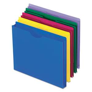 ESSELTE PENDAFLEX CORP. Expanding File Jackets, Letter, Poly, Blue/Green/Purple/Red/Yellow, 10/Pack