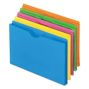 ESSELTE PENDAFLEX CORP. Glow Poly File Jacket, Letter, Polypropylene, Assorted, 5/Pack