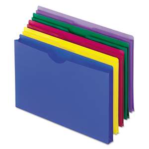 ESSELTE PENDAFLEX CORP. Expanding File Jackets, Legal, Poly, Blue/Green/Purple/Red/Yellow, 5/Pack