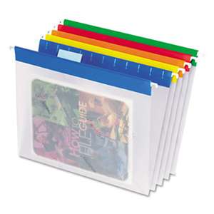 ESSELTE PENDAFLEX CORP. EasyView Poly Hanging File Folders, 1/5 Tab, Letter, Assorted Colors, 25/Box
