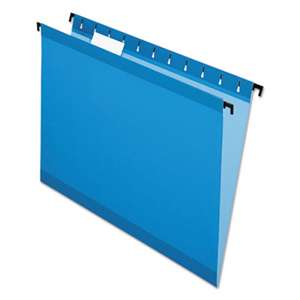 ESSELTE PENDAFLEX CORP. Poly Laminate Hanging Folders, Letter, 1/5 Tab, Blue, 20/Box
