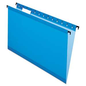 ESSELTE PENDAFLEX CORP. Poly Laminate Hanging Folders, Legal, 1/5 Tab, Blue, 20/Box