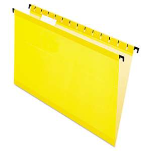 ESSELTE PENDAFLEX CORP. Poly Laminate Hanging Folders, Legal, 1/5 Tab, Yellow, 20/Box