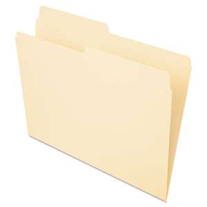 ESSELTE PENDAFLEX CORP. File Folders, 1/2 Cut, Top Tab, Letter, Manila, 100/Box