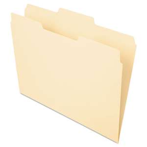 ESSELTE PENDAFLEX CORP. File Folders, 1/3 Cut, Second Position, Top Tab, Letter, Manila, 100/Box